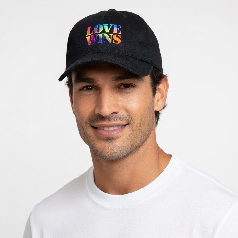 Pride "Love Wins" Black Baseball Cap - NWT - Picture 3 of 3